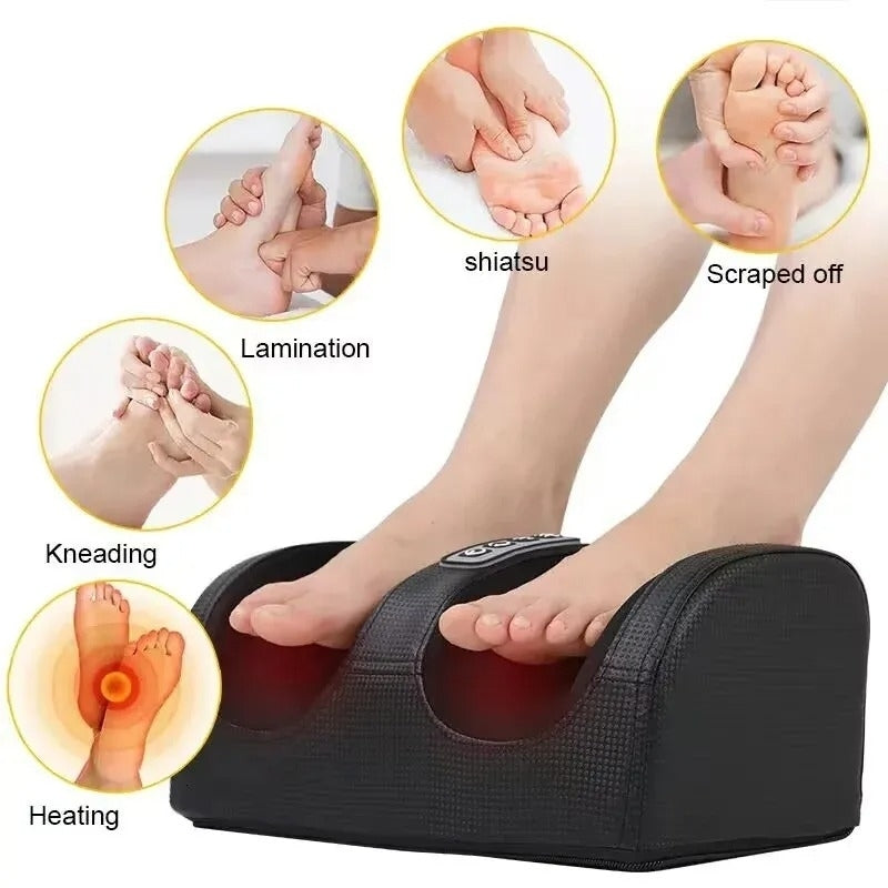 Masseur électrique 3D pour pieds et mollets, 3 niveaux, avec chaleur